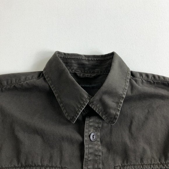 Express Design Studio Mens Size Medium Brown Button Up Modern Fit‎ Two Pocket - Picture 5 of 6